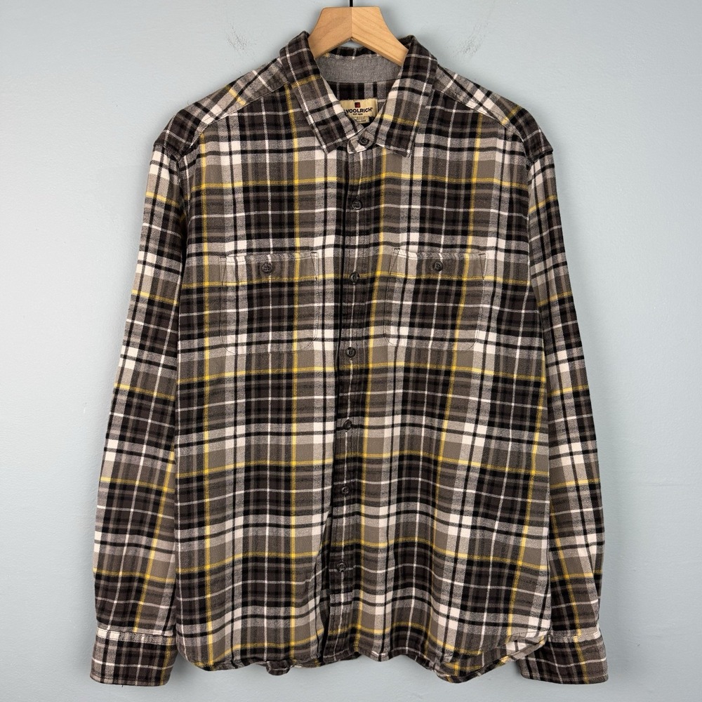 Woolrich‎ Shirt Mens 2XL Long Sleeve Button Up Plaid Flannel Lumberjack Shirt